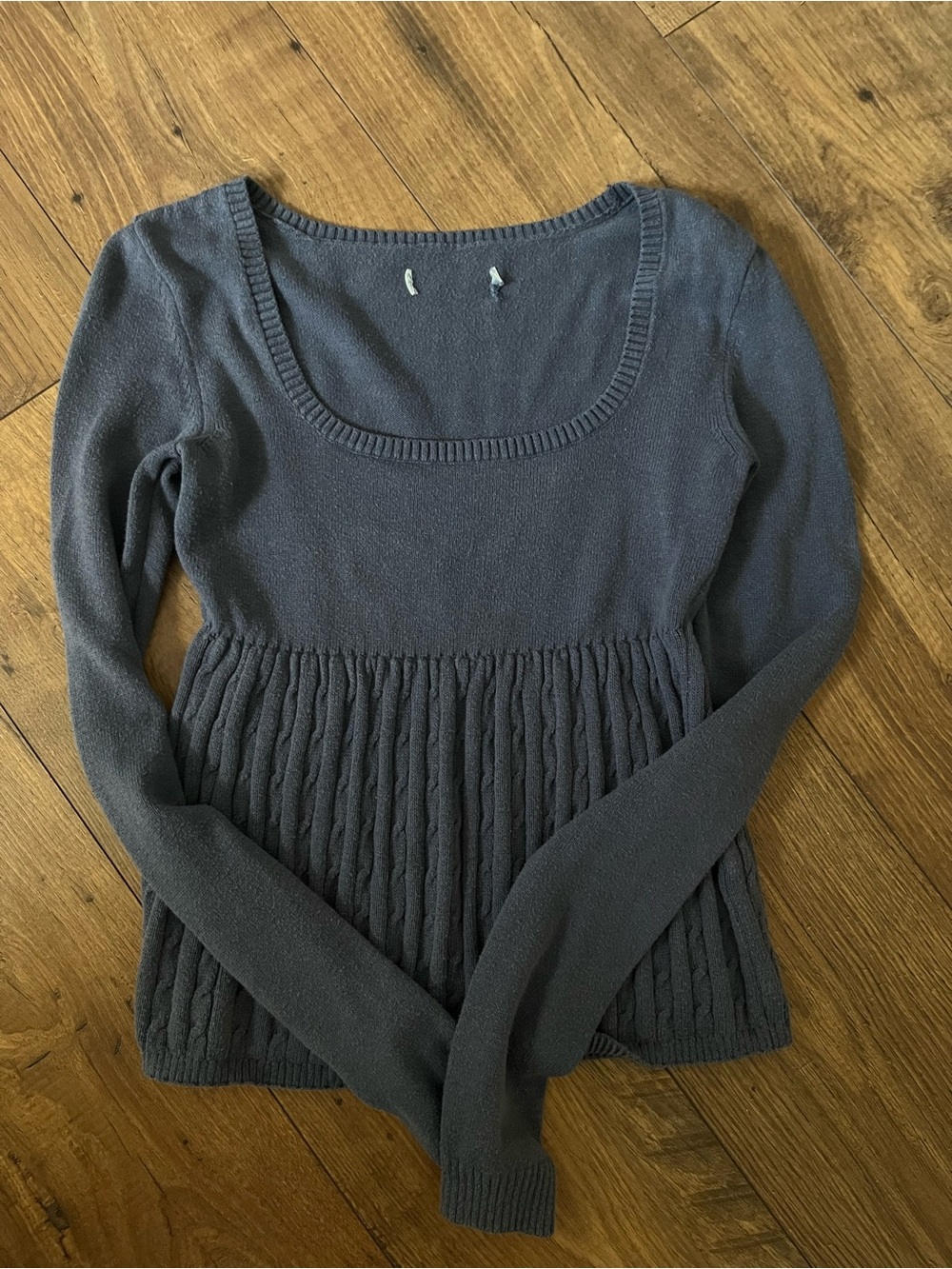 Hollister Dark Blue Cable-Knit Long Sleeve Sweater